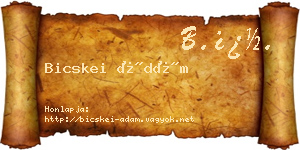 Bicskei Ádám névjegykártya