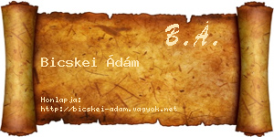 Bicskei Ádám névjegykártya